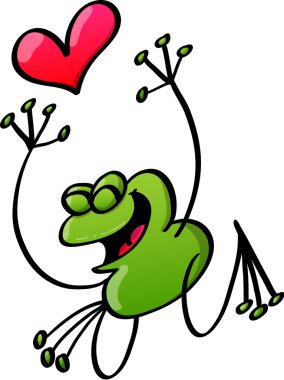 Frog in love clipart