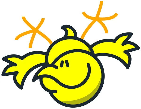 移動する熱狂的な黄色のチキン — ストックベクタ