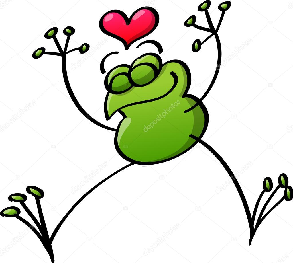 Frog in love — Stock Vector © zooco 46195823