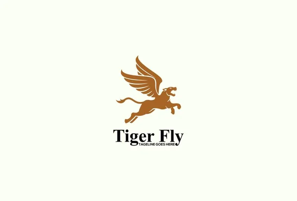 Tiger Flyga Leopard Hoppa Flygande Logotyp Exklusiv Design Inspiration — Stockfoto