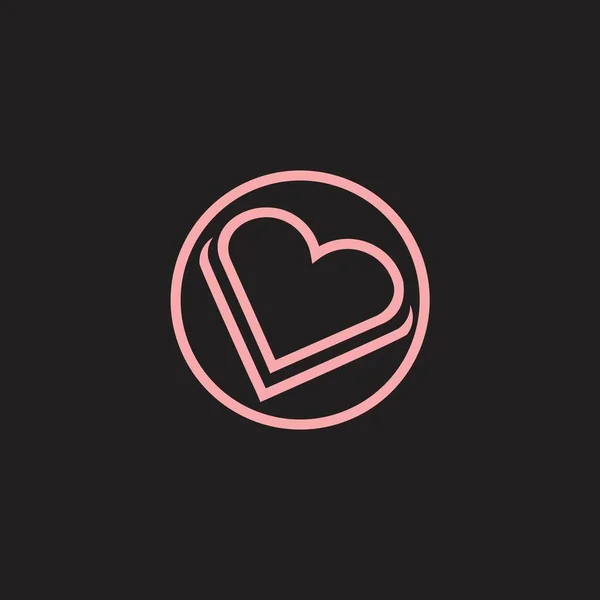 Initial Love Pink Logo Exklusiv Design Inspiration — Stockfoto