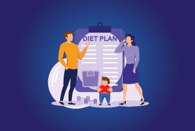 Aşırı kilolu çocukların eğitim planı, özel tasarım.