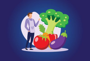 Çiğ veganlık illüstrasyon özel tasarım ilham