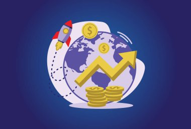 Ekonomik gelişim illüstrasyonu özel tasarım ilham