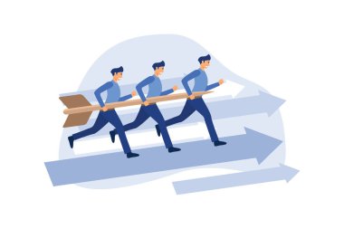 İş adamı okçu erkek karikatür iş simgesi. Renk tam ve düz çizim. düz vektör