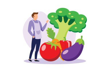 Çiğ veganlık illüstrasyon özel tasarım ilham
