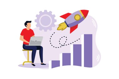 Trafik illüstrasyonunda artış özel tasarım ilhamı