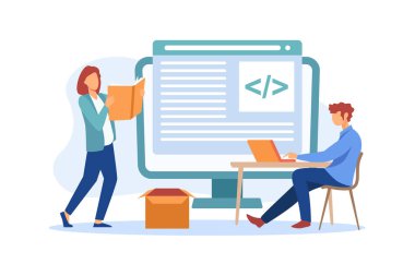 Web geliştirme illüstrasyonu özel tasarım ilham