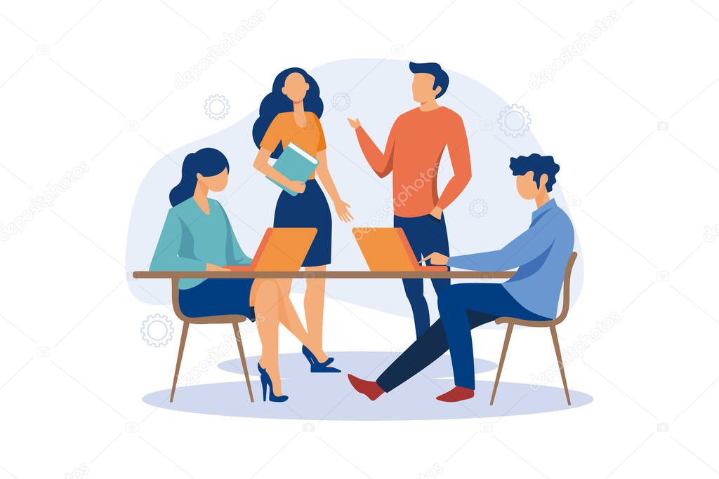 Work meeting illustration exclusive design inspiration. meeting business finance illustration