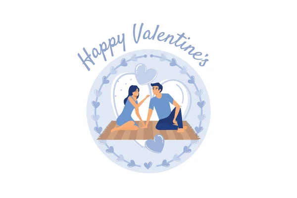 Влюбленная Пара Днем Святого Валентина Февраля День Влюбленных Графика Подходит — стоковый вектор