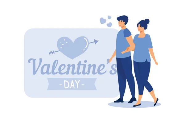 Verliefd Stel Fijne Valentijnsdag Februari Dag Van Alle Geliefden Graphics — Stockvector