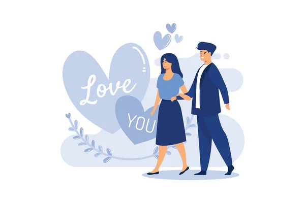 Couple Love Happy Valentine Day February Day All Lovers Graphics — Stock Vector