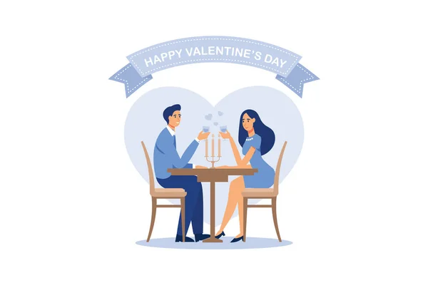 Feliz Dia Dos Namorados Encontro Homem Mulher Flor Valentine Dia —  Vetores de Stock