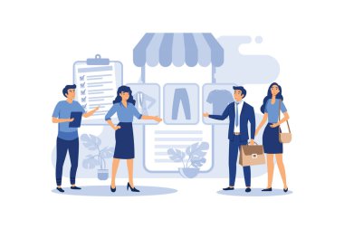 Tüketici Satın Alsın Moda Şeyleri ve Çevrimiçi Alışveriş Kontrol Listesi Düz Vektör Çizimi