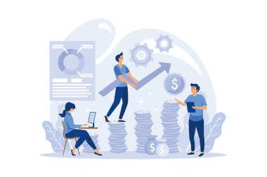 Audit concept. Business operation research and analysis. Financial inspection and analytics. flat design modern illustration