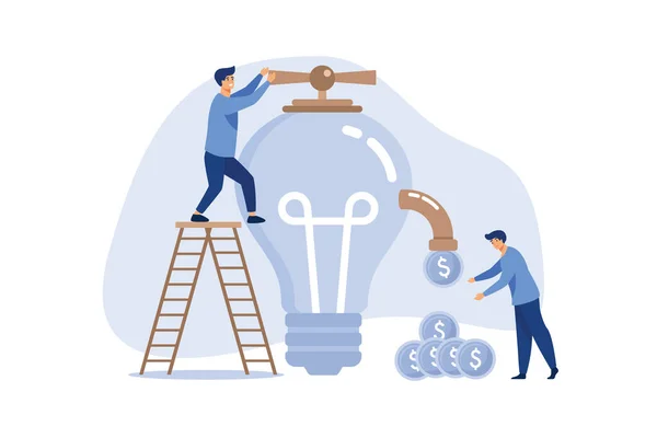 Idea Para Hacer Dinero Ganar Beneficiarse Creatividad Empresarial Asesoramiento Financiero — Vector de stock