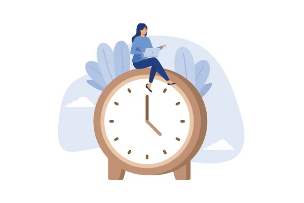 Horaires Travail Flexibles Équilibre Entre Vie Professionnelle Concentration Gestion Temps — Image vectorielle