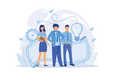 Our team. A group of smiling people making a welcome gesture on. Startup. Colleagues and friends.