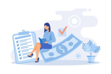 Ödeme transferi konsepti, düz küçük insan vektör çizimleri. Akranlar arasında dijital cüzdan işlemleri. Soyut biçimlendirilmiş para aktarım süreci. Fonlar ekleniyor ve kişisel banka hesabı dolduruluyor