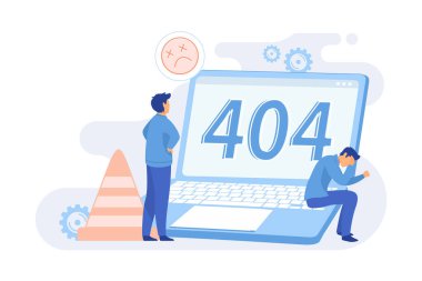 404 konsept hata soyut konsept 404 şablon, tarayıcı indirme hatası, sayfa bulunamadı, sunucu isteği, erişilemez, web sitesi iletişim sorunu düz tasarım modern illüstrasyon