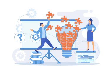 Ekip, istenmeyen duruma neden olan faktörleri analiz etmeye çalışıyor. Problem çözme, çözüm bulma, problem çözme teknikleri. vektör illüstrasyonu