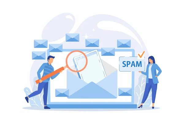 Empresários Obter Publicidade Phishing Espalhar Malware Irrelevante Mensagem Spam Não — Vetor de Stock
