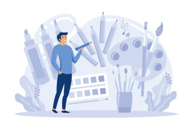 Sanat eserleri düz vektör modern illüstrasyon