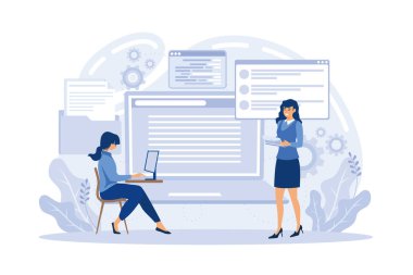 Website development or web application, coding, designing for web browsersflat vector modern illustration clipart svg vector 