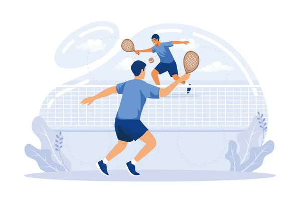 Jeugd Zomer Vakantie Abstract Concept Vector Illustratie Set Basketbal Tennis — Stockvector