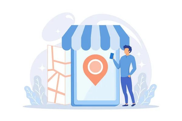 Mobil Alışveriş Eshoplama Modern Alışveriş Çevrimiçi Perakende Satış Elemanı Tüketici — Stok Vektör