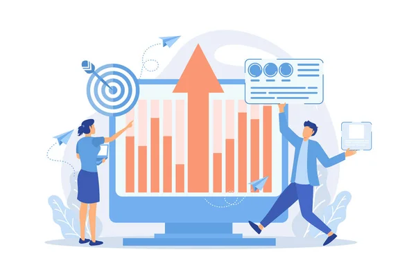 Especialistas Inteligência Negócios Transformam Dados Informações Úteis Inteligência Negócios Análise — Vetor de Stock