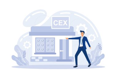 ICO, IEO, IDO metaforu. Yatırım fonları. ICO 'yu engelle. Satış öncesi girişimler. İlk madeni para teklifi. İlk aşama vektör illüstrasyonuna yatırım