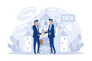 ICO, IEO, IDO metaforu. Yatırım fonları. ICO 'yu engelle. Satış öncesi girişimler. İlk madeni para teklifi. İlk aşama vektör illüstrasyonuna yatırım