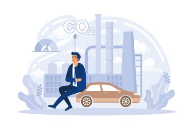 Doğa biyolojik çeşitliliğini doğa belirledi, iklim değişikliği farkındalığı ekolojik oldu. İklim hareketi, ormancılık ve geri dönüşüm farkındalığı, hayvan neslinin tükenmesini ve çevreyi korumak için. düz vektör modern illüstrasyon