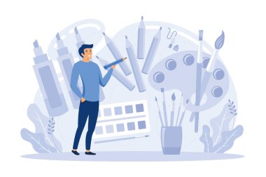 Sanat eserleri düz vektör modern illüstrasyon