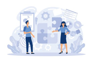 Kişisel kalite, yaratıcı metafor seti. Adaptasyon, esneklik ve esneklik, zihinsel güç, psikolojik esneklik, karar verme, düz vektör çizimi