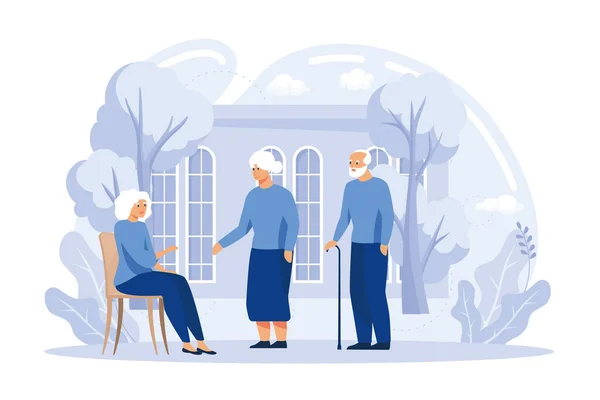 Persone Anziane Attività Astratta Concetto Vettoriale Illustrazione Comunità Gli Anziani — Vettoriale Stock