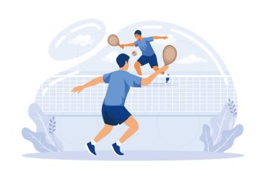 Gençlik yaz tatili soyut konsept vektör çizimi seti. Basketbol ve tenis yaz kampları, karate tatil programı, dövüş sanatları, fiziksel aktivite, spor akademisi,