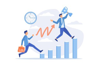 Kişisel gelişim ve hedeflere ulaşma. Kariyer gelişimi. Özyönetim, öz denetim öğrenimi, kendi kendini düzenleme kursu konsepti. düz vektör modern illüstrasyon