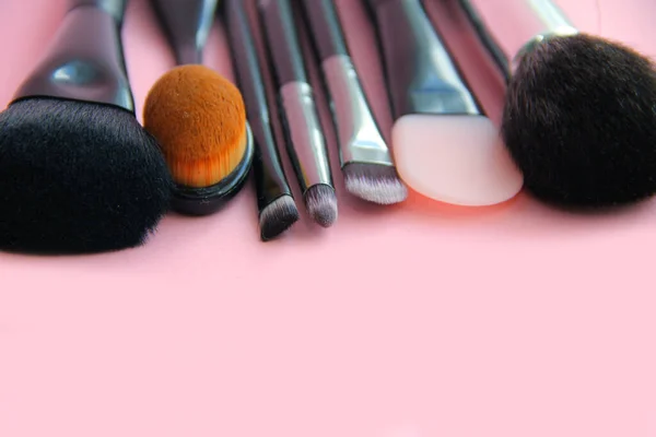 Makeup Brushes Light Background — Stock Photo, Image