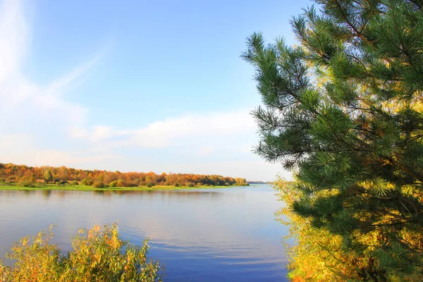 Озеро Восени Осінь Парку Осінній Пейзаж Озером — стокове фото