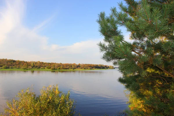 Lago Autunno Autunno Nel Parco Paesaggio Autunnale Con Lago — Foto Stock