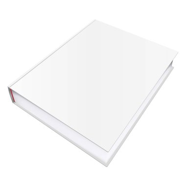 Boş kapaklı vektör kitabı modeli, beyaz üzerine izole edilmiş şablon illüstrasyonu.