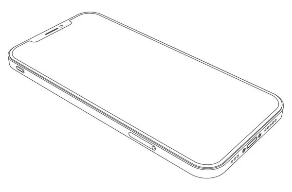 Vektör modern telefon - ana hatlı akıllı telefon çizimi