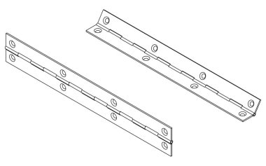 Vektör izometrik sürekli piyano kapısı menteşe çizimi