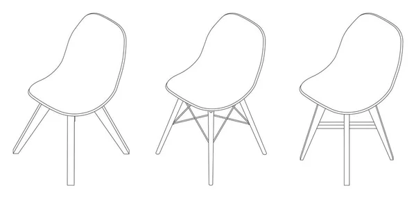 Plastik koltuklu izometrik modern sandalye tasviri