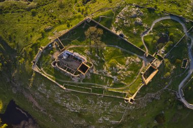 Danimarka 'daki eski şatonun üst görünümü