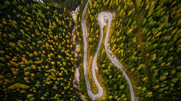 Long Road Dolomite Mountains Italy — Stock Photo, Image