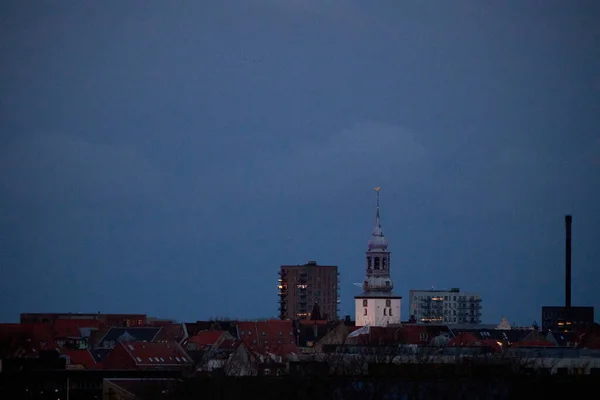 Stad Aalborg Nacht — Stockfoto