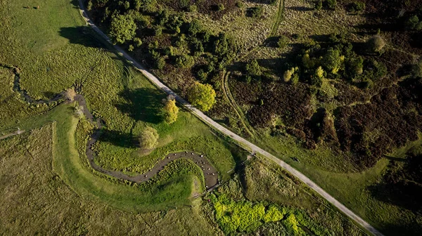 Drone Andando Oltre Rebild Bakker Parco Nazionale Denmark — Foto Stock